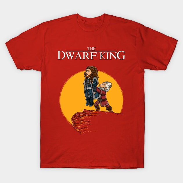 The Dwarf King Funny Cute Fantasy Movie Mashup Parody T-Shirt by BoggsNicolas